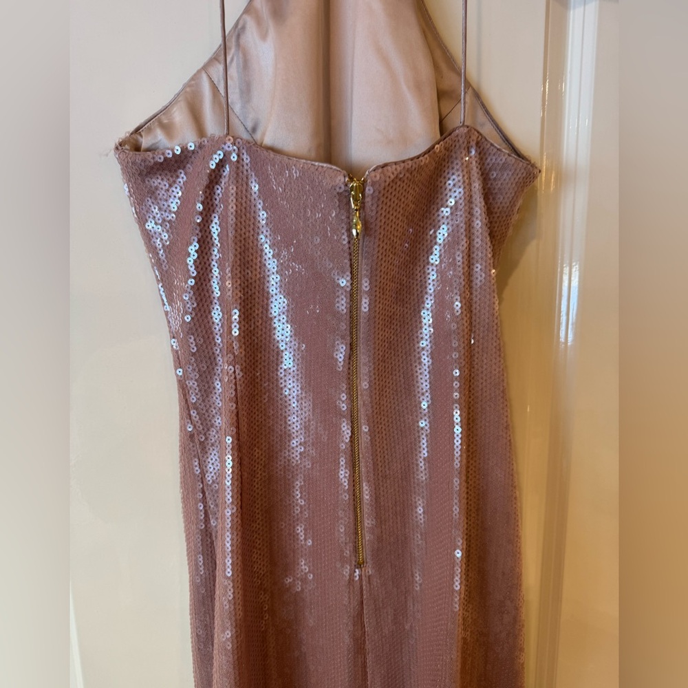 Rebecca Vallence Elegant Pink Sequin Gown - Picture 8 of 9